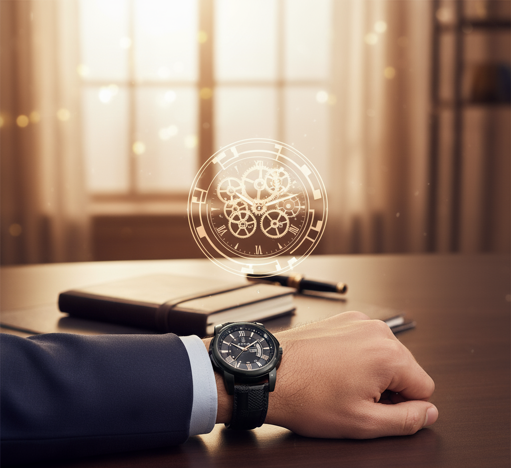 Titan Automatic Watch – Titanium Series*  
Engineered for precision. Designed for distinction.  

Crafted with a *lightweight titanium case*, this automatic watch combines durability, comfort, and timeless elegance. The open-heart dial showcases its self-